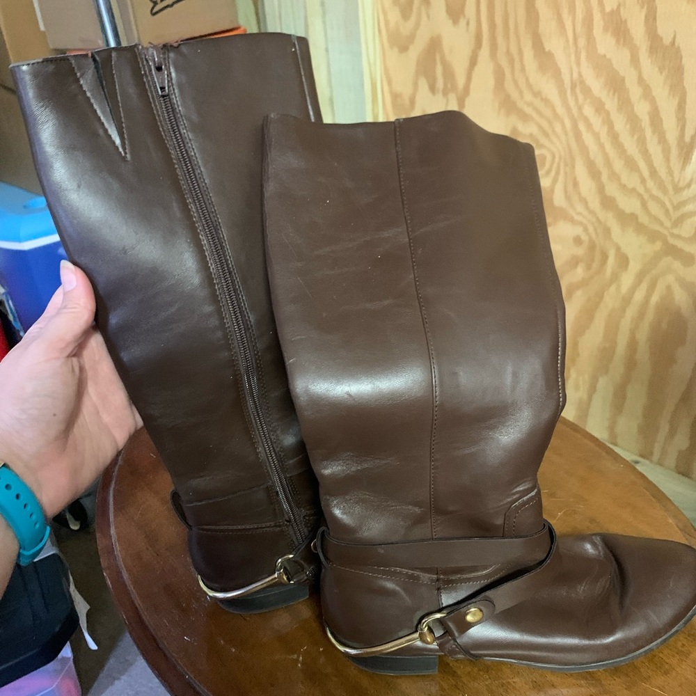 Brown and Gold Riding Boots